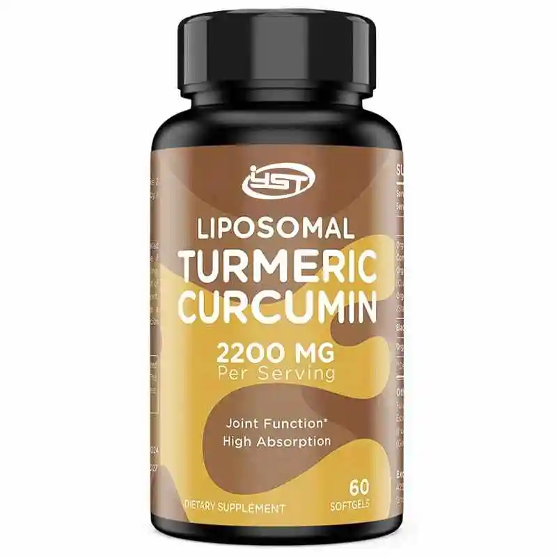 

Liposomal Curcumin Supplement 2200mg Containing 15mg Black Pepper Extract For Joint Support, 60 Soft Capsules