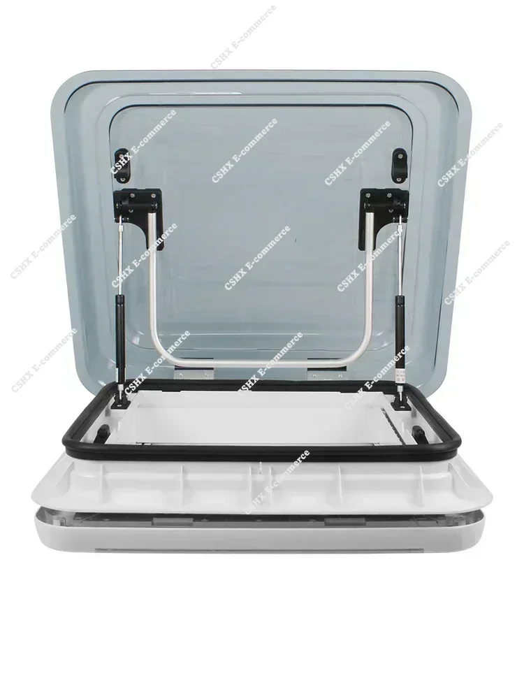 Skylight 500*500mm Double Acrylic Roof Window with 12V LED Light Awning Screen & Blind for Caravan Motorhome Camper