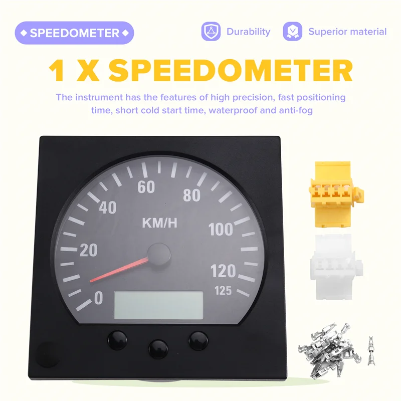 عداد سرعة الشاحنة العالمي بقطر 140 مم 0-125 كم/ساعة مع إضاءة خلفية وعداد المسافات 9-36 فولت #3