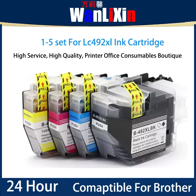 

1/2/3/4/5 SET LC492XL Ink Cartridge Compatible For Brother MFC-J2340DW MFC-J2740DW MFC-J3540DW MFC-J3940DW Printer