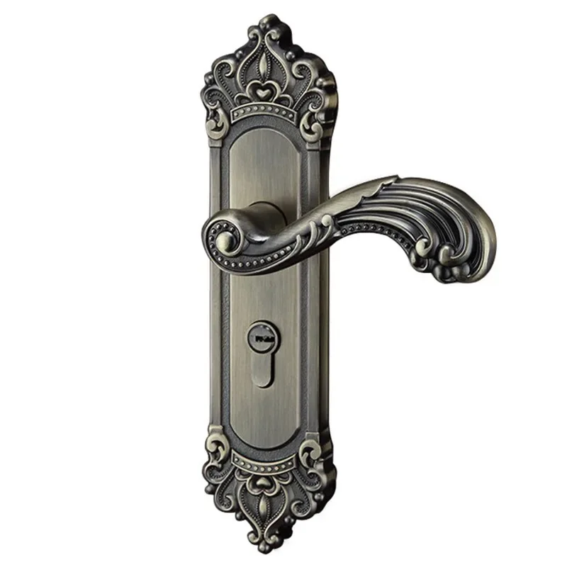 European-style green bronze interior door lock aluminum alloy solid wood handle room handles for  doors