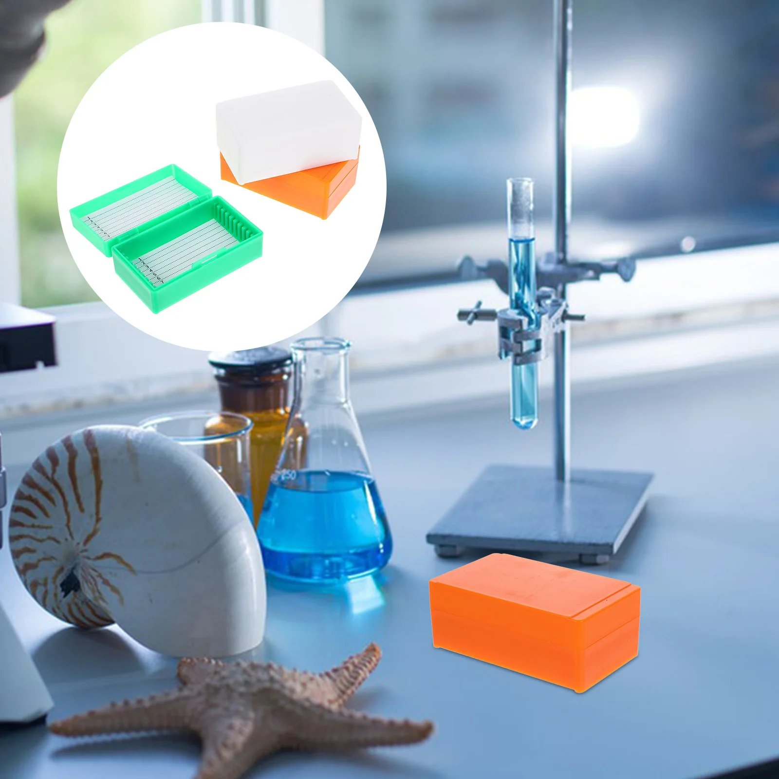 

3Pcs Laboratory High Capacity Microscope Slide Storage Organizer Reusable Specimen Container for Research Testing