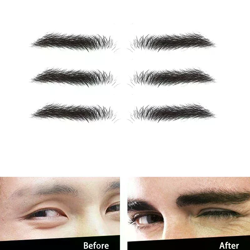 10 Pairs Eyebrow Tattoo for Men Realistic Fake Eyebrows Popular Transfer Sticker