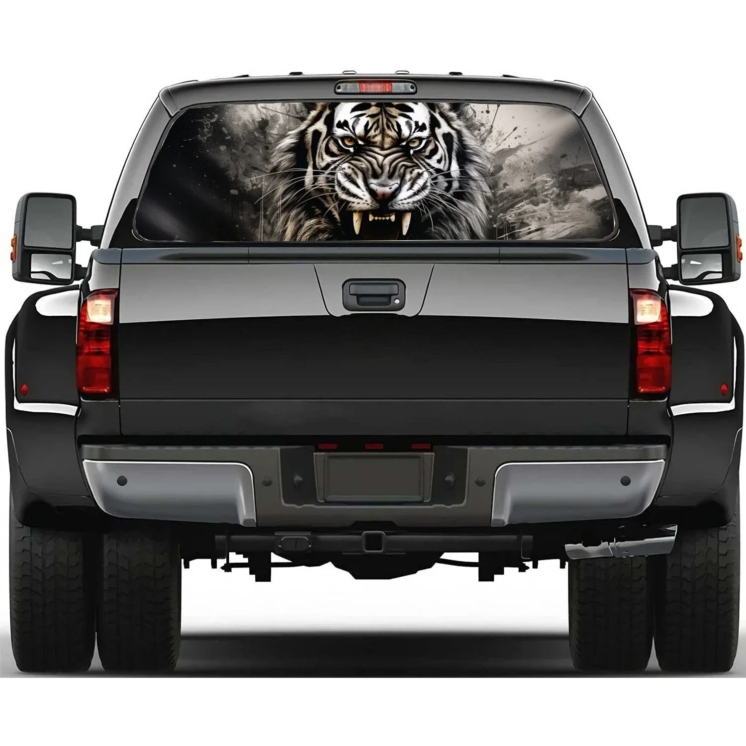 

Универсальная виниловая наклейка с изображением тигра на заднее стекло для пикапа, грузовика, автомобиля