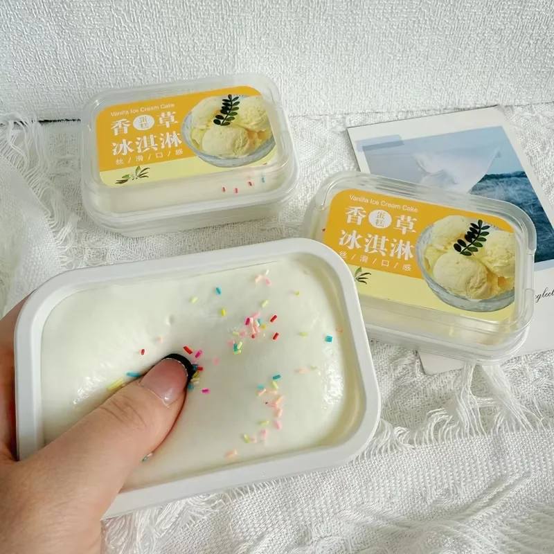 1/6pcs Squishy Tiramisu Ice Cream Cake Squeeze Toy Slow Rebound Stress Relief Fidget Toys for Anxiety ADHD Autism for Kids Adult view 6