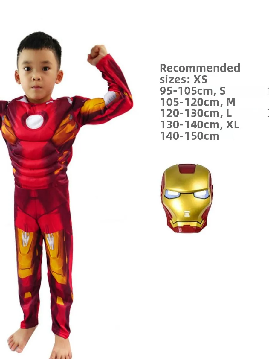 مجموعة قناع Loween Glow-in-the-k Accory الرجل الحديدي Transformeren العملاق للأطفال مجموعة كاملة من الزي الإنجليزي...