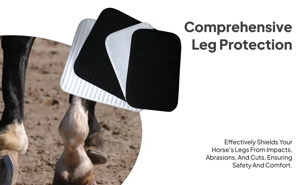 4 коврика для ног лошади, защитные шестерни для ног для поддержки лошади, аксессуары для конного спорта, удобная в ношении, повязка для ног лошади