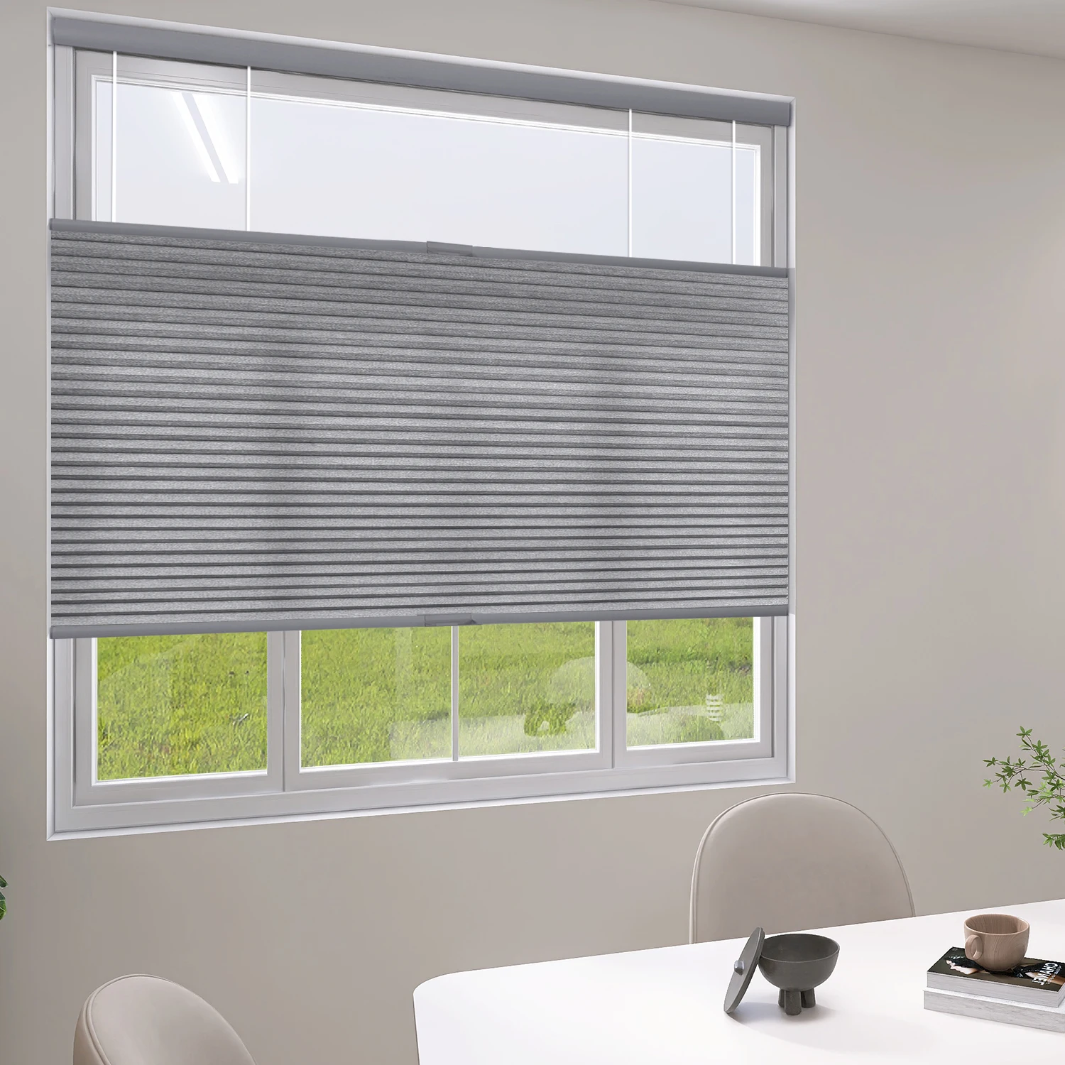 

Zshine Light Filtering Top Down Bottom Up Honeycomb Blinds In Half Shade Fabrics for Window