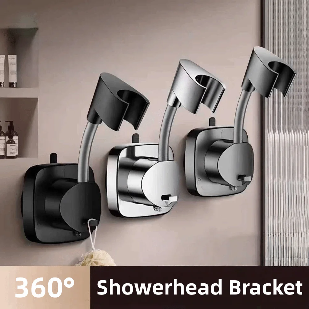 New Suction Cup Shower Head Holder ABS Universal Wall Mount Stand Milti-functional Adjustable Angle Showerhead Rack Bathroom Use