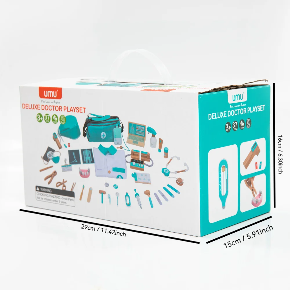 Brinquedo de madeira para crianças jogos simulação papel brinquedo fingir jogar médico brinquedo das crianças menina simulação médica brinquedos conjunto