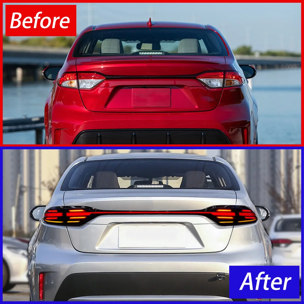 For Toyota Corolla Levin 2019-2023 Led Car Taillight Assembly Upgrade Startup Effect Porsche Style through Taillight Accessories