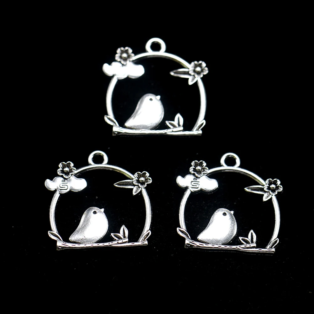 

20 Pcs Alloy Bird Pendant DIY Charms Jewelry Making Pendants Korean Version Silver