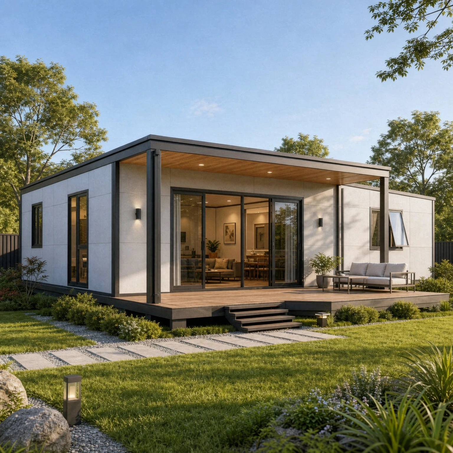 Expandable Container House Back Yard 20FT 40FT Luxury 2 3 Bedroom Modular Prefab Tiny Homes Prefabricated Container House