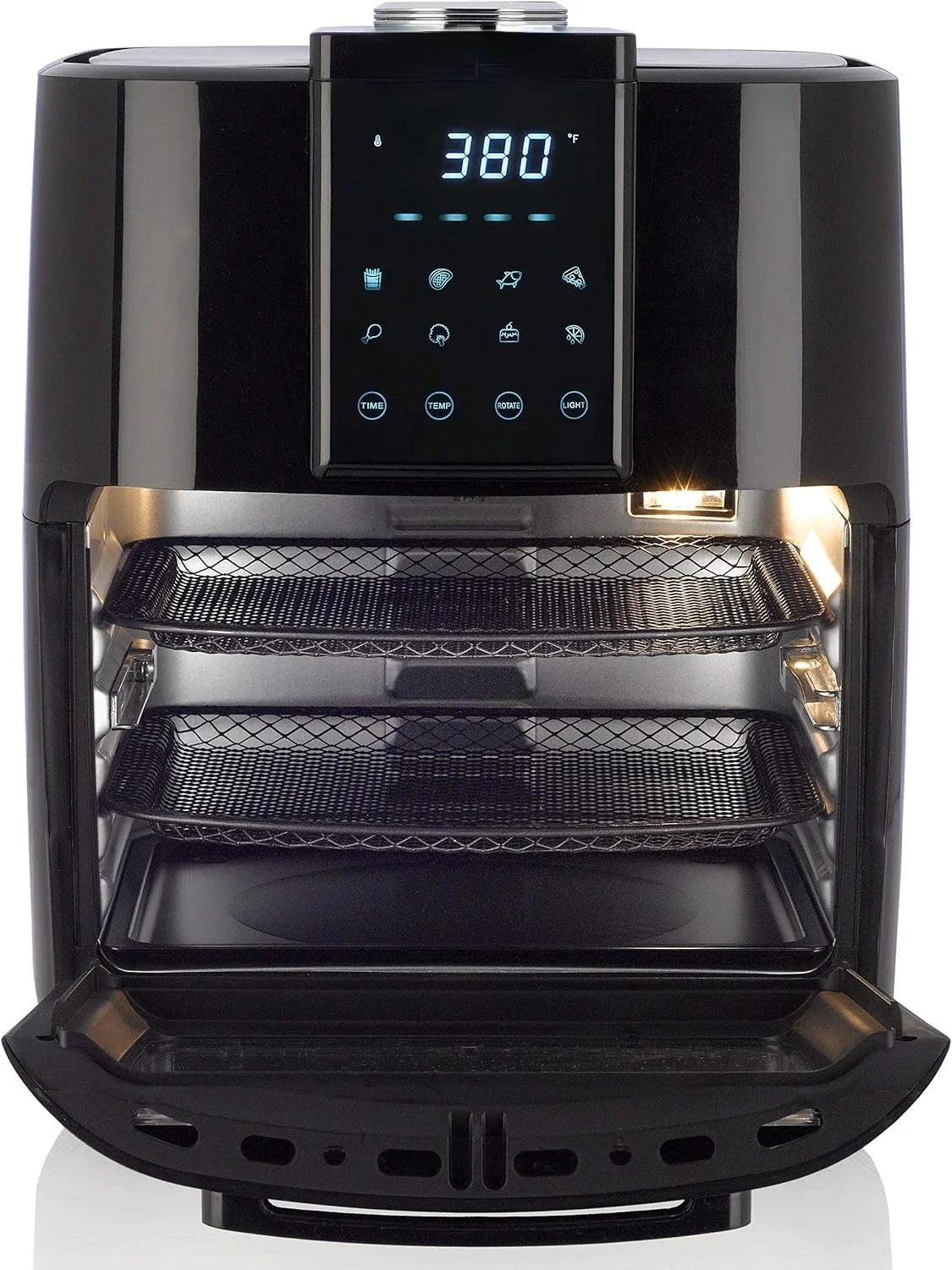 

Large Capacity Crunch All-in-One Air Fryer Oven Dehydrator with Rotisserie Racks for Optimal Air Circulation - 12.7Qt