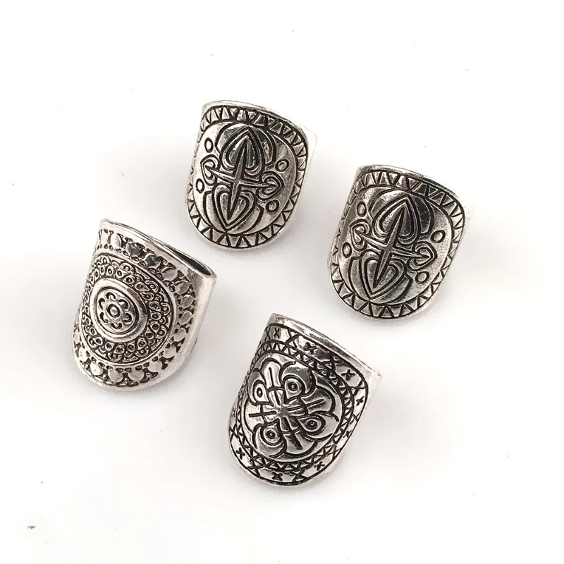 4Pcs Vintage Rings Ethnic Carved Silver Plated Boho Midi Finger Phalanx Ring Set Knuckle Turkish Jewelry Gypsy