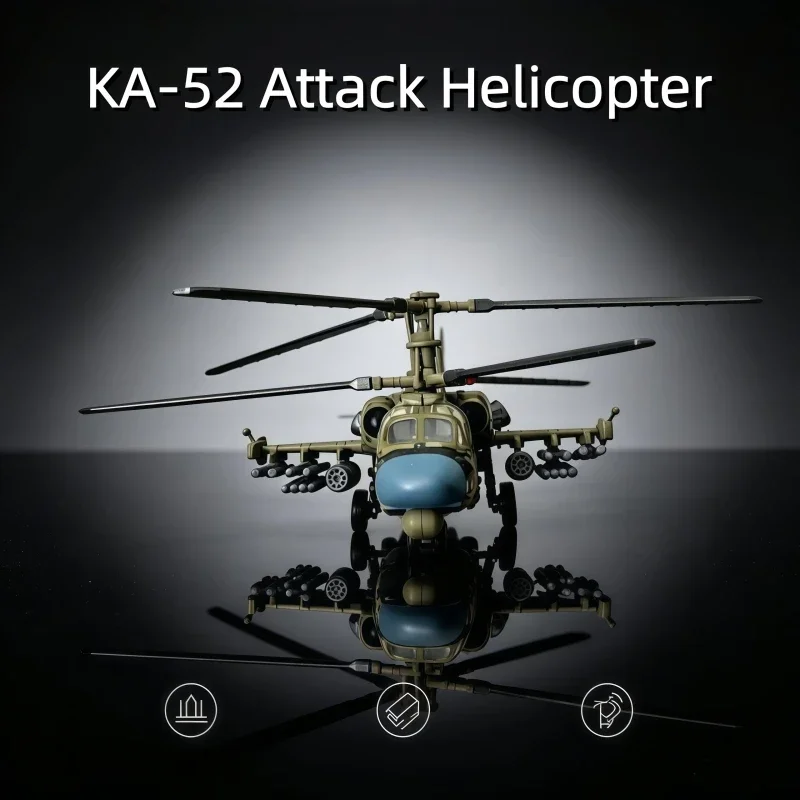 1/72 Kreative Militärserie Alligator KA-52 Angriffshubschrauber Bausteinmodell DIY Zusammenbaubare Bausteine Spielzeug für Weihnachtsgeschenke – Detail 7