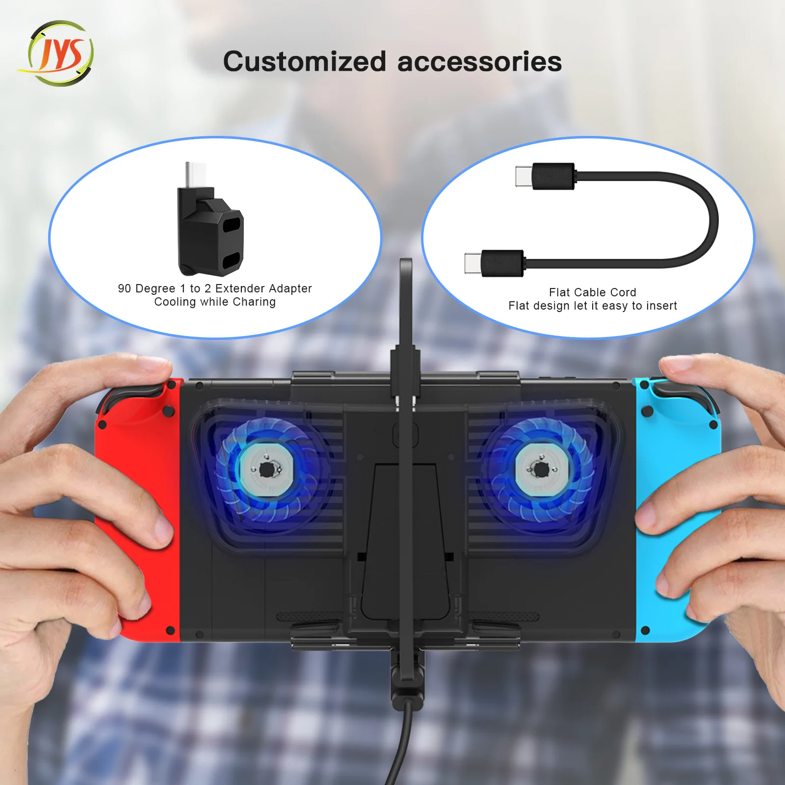 Wentylator z uchwytem podwójny Adapter portu C do przełącznika parowego przełącznik Nintendo przełącznik Nintendo JYS-SD006 hosta OLED