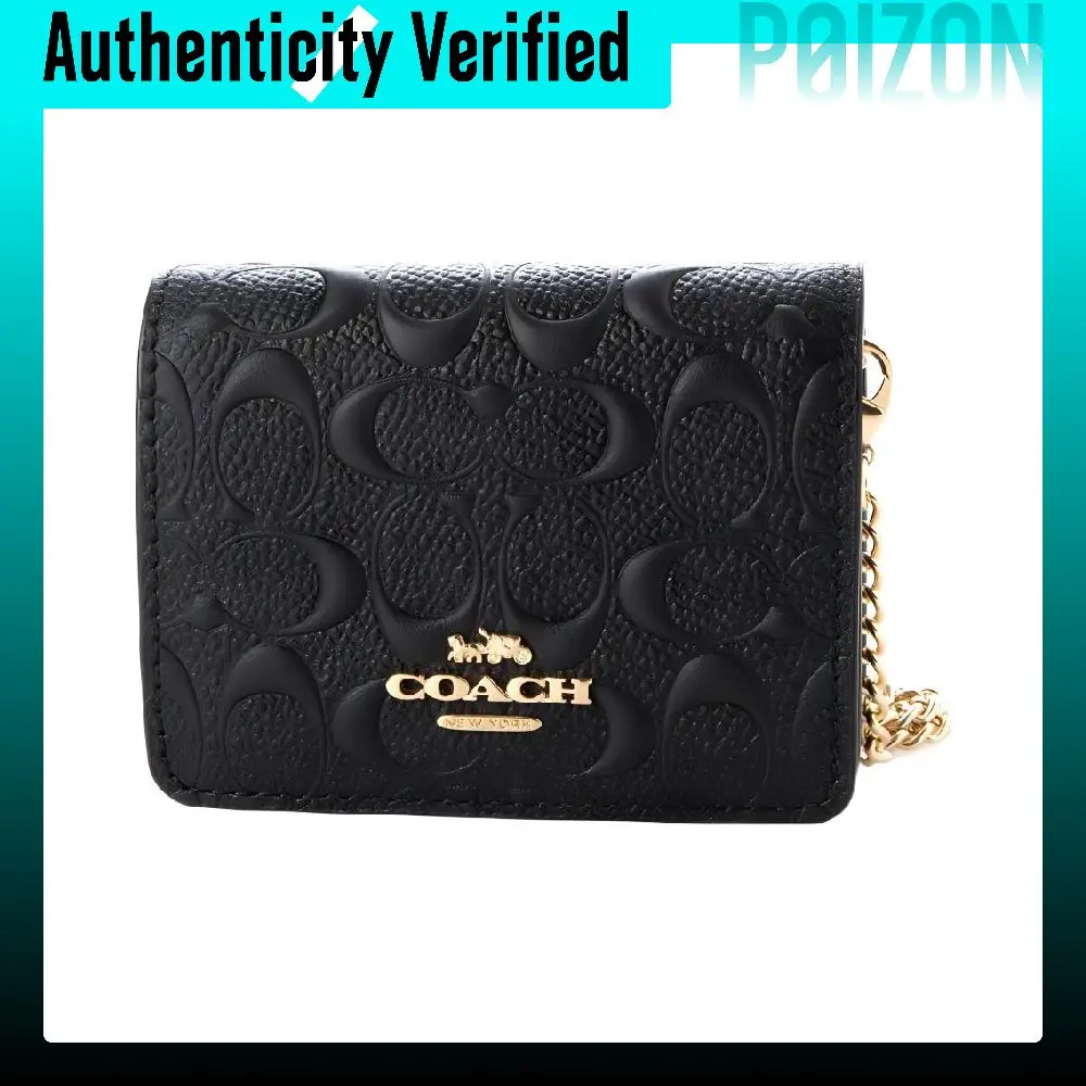 COACH Wallet Cow Leather Crossbody Bags Mini Women's Black C7361-IMBLK - view 3