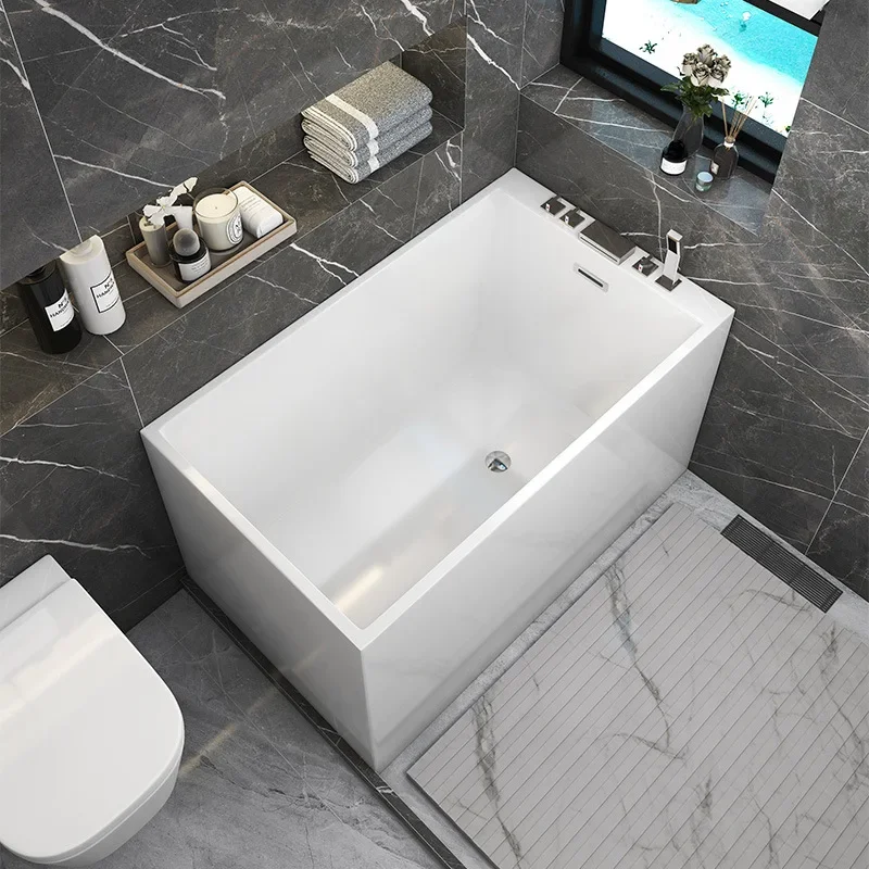 Acrylic Internet celebrity Japanese-style small bathtub with hardware deep bubble seat