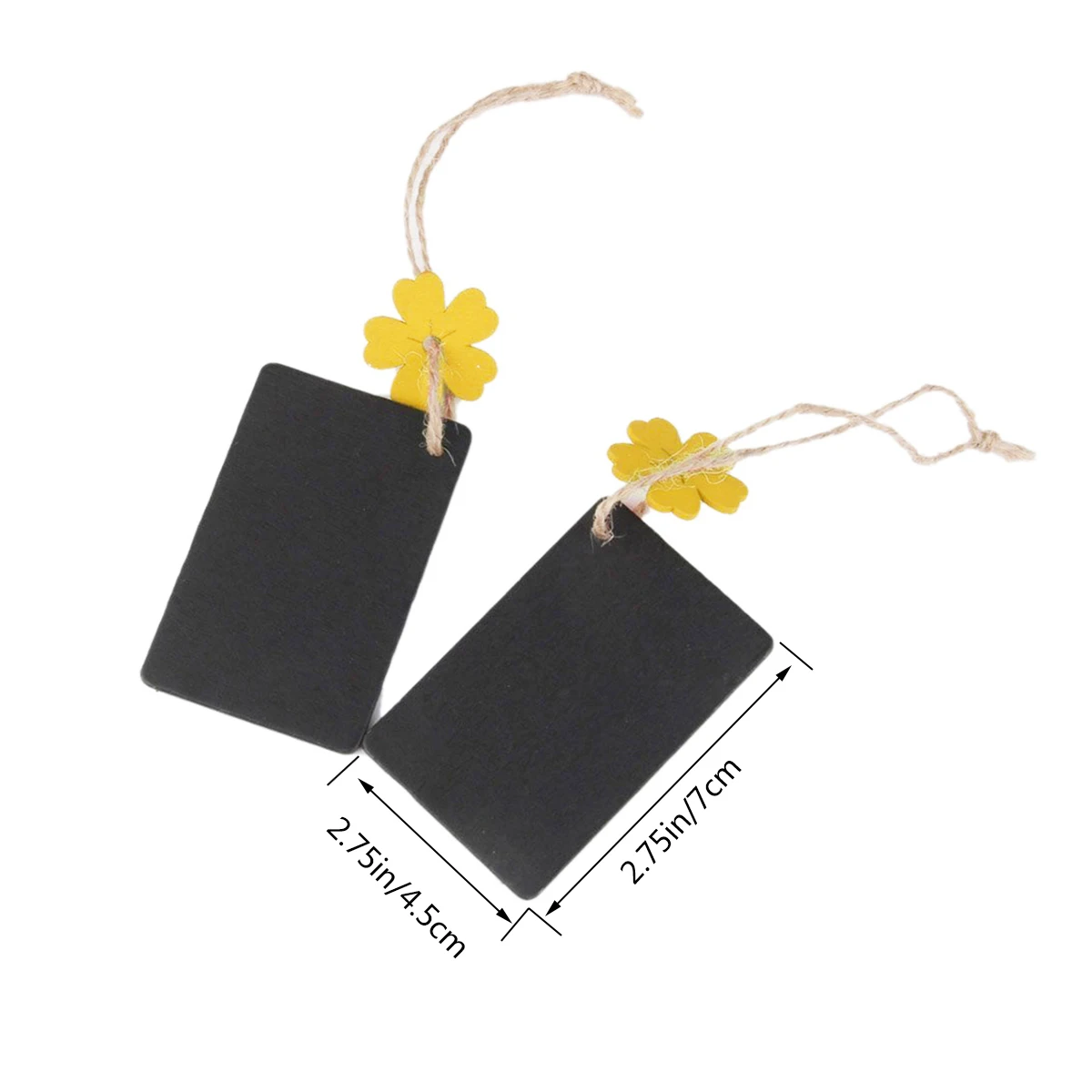 

10pcs Mini Wooden Blackboard Price Tags 7*4.5Cm Black Yellow Hanging For Gift Wedding Place Settings Wine Bottles Display Sign