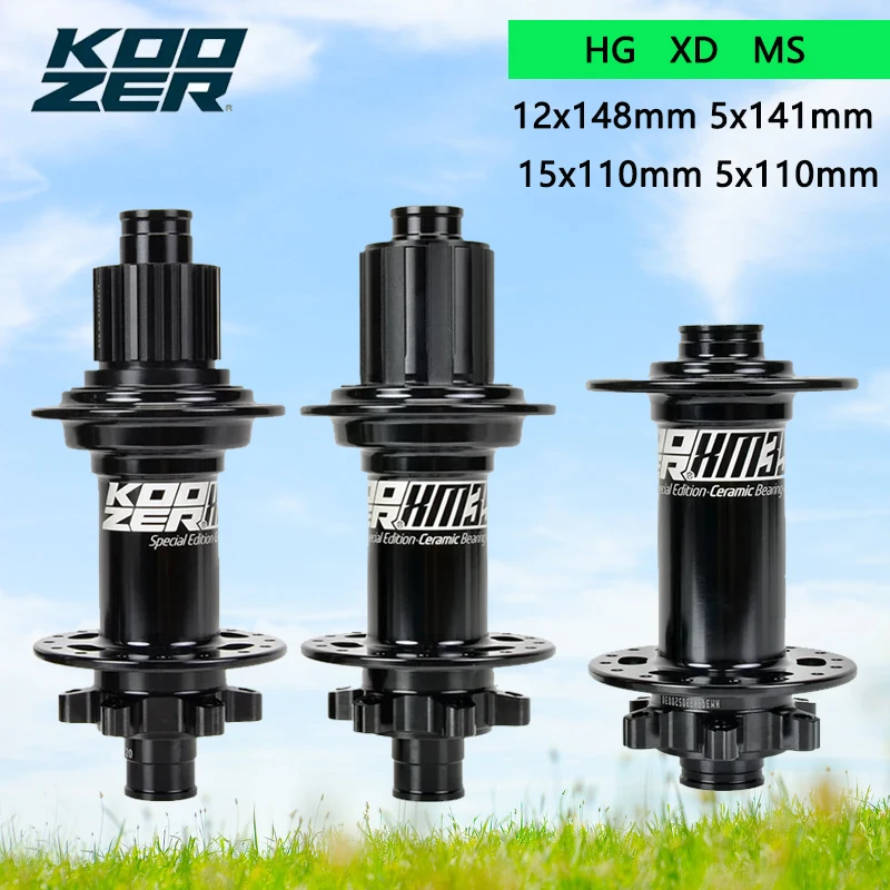 

Koozer XM390 Boost Ceramic Bicycle Hub 32H CR-MO Steel Axle | Boost 5x141/15x110/12x148 QR/Thru-Axle Compatibility | HG/XD/MS