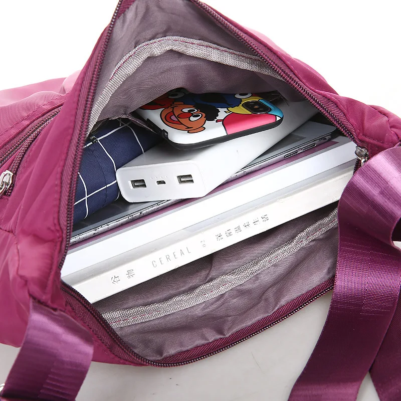 Umhängetasche für Damen, wasserdichte Tragetasche, lässige Nylon-Geldbörse, Handtasche, RFID, leichte Umhängetasche – Detail 34
