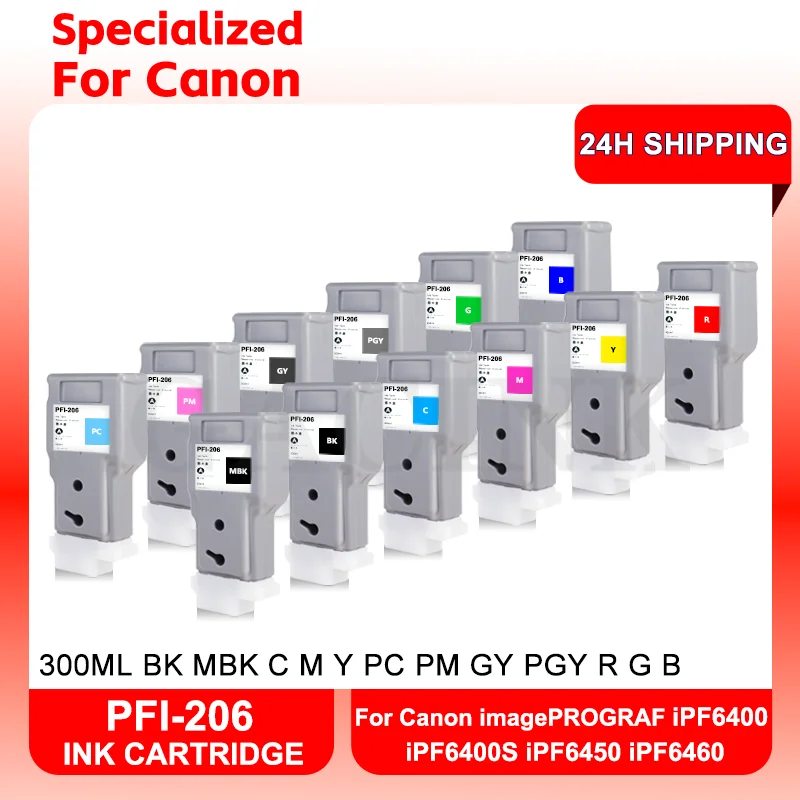 

PFI-206 PFI 206 Compatiple Ink Cartridge With Chip 300ML For Canon iPF6400 iPF6400S iPF6450 iPF6460 iPF6410S iPF6400SE iPF6460