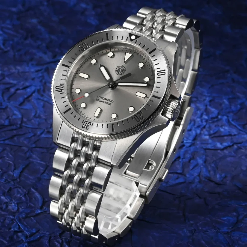 San Martin Men Automatic Watch 38.8mm Mechanical Wristwatch 20Bar Waterproof Luminous NH35 Sunburst Enamel Dial