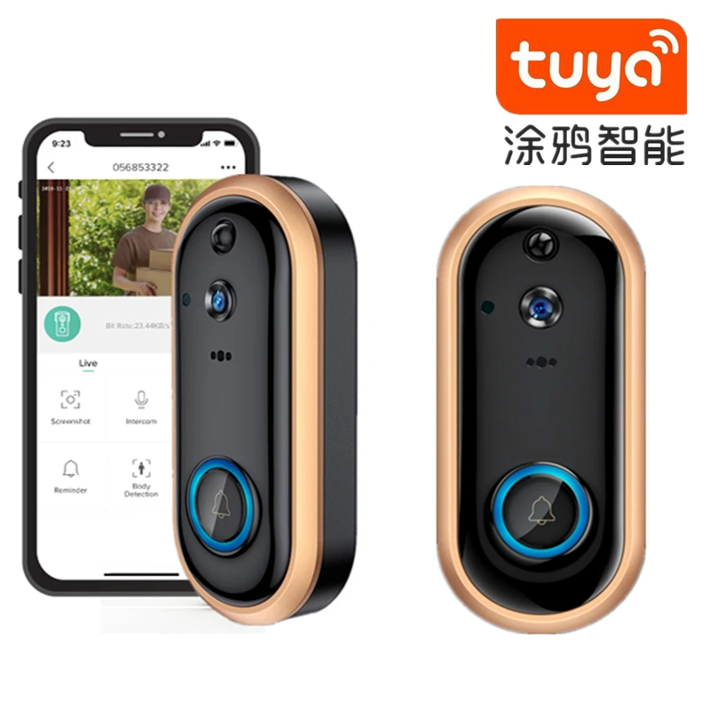 Tuya Video Doorbell WiFi Outdoor Door bell Waterproof IP65 Intercom Smart Home Google security protection Wireless Door Camera