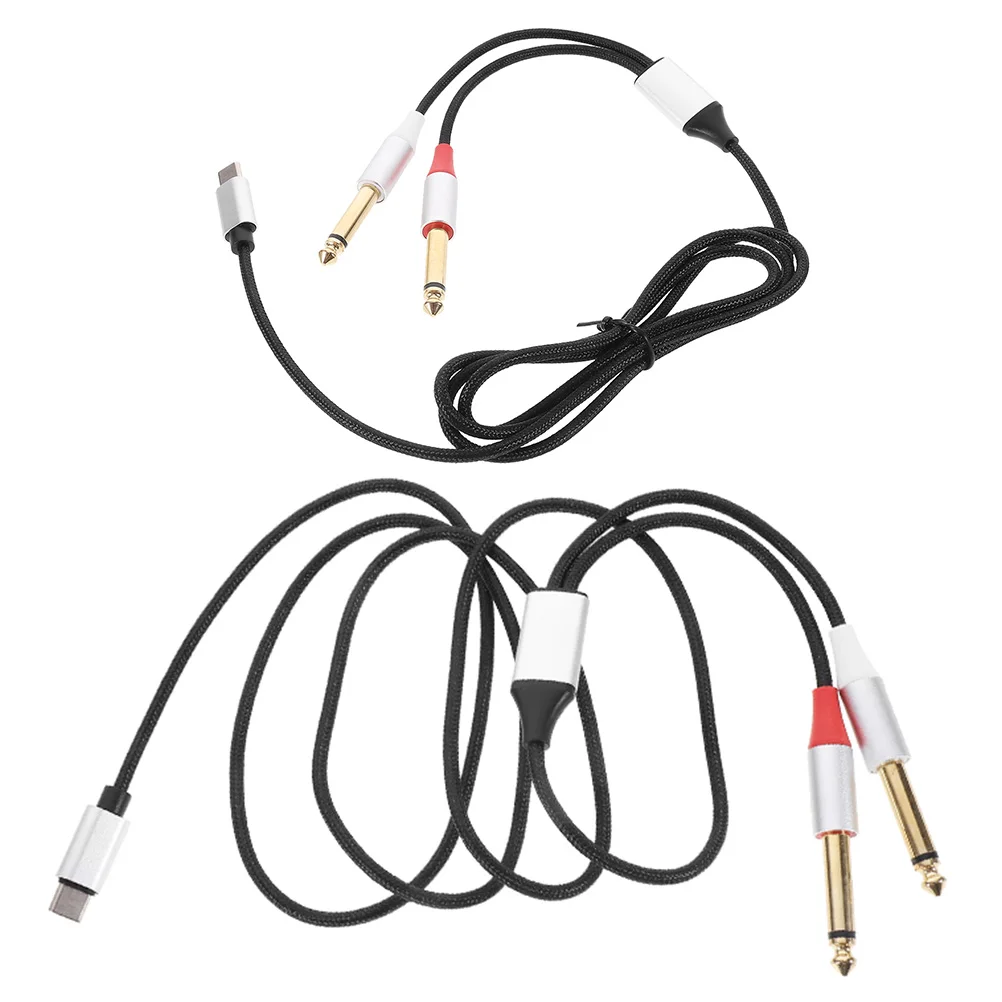 

Type-C to Dual 6.35mm Audio Cable 1M Gold Plated Male Connector for Smartphone Tablet Laptop Amplifier Speaker Mixer Recording
