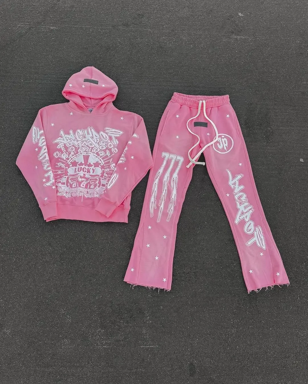 Men's Gothic Hoodie Sweatpants Two Piece Set