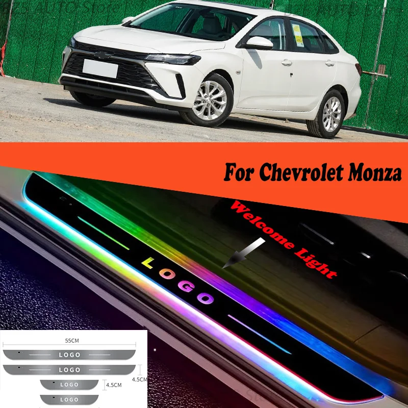 

For Chevrolet Monza Car Door Sill Light Customized Logo LED Welcome Threshold Pedal Lamp Accessories