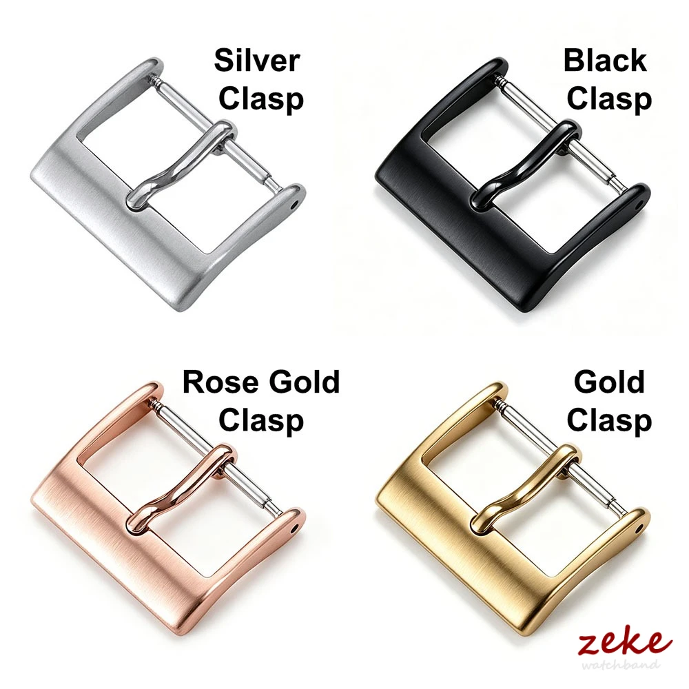Silver Gold Black Metal Watch Buckle Strap Solid Square Button Stainless Steel Matte Clasp 10/12/14/16/18/20/22mm Watch Buckles