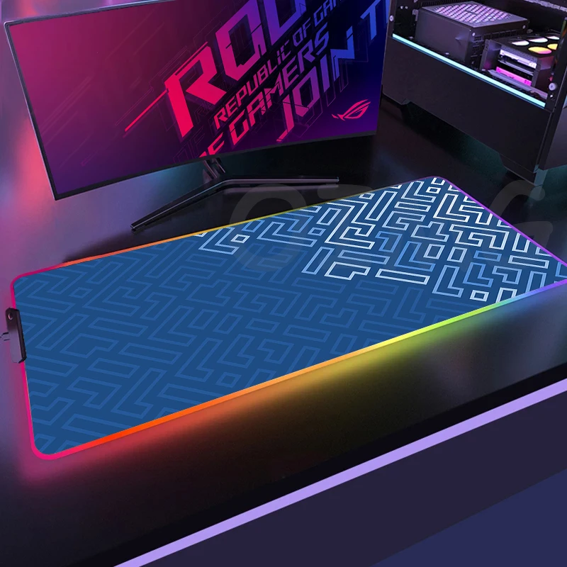 

Line Design Large RGB Mouse Pad XXL Gaming Mousepad LED Mouse Mat Gamer Mousepads Luminous Table Mats Desk Pads With Backlit