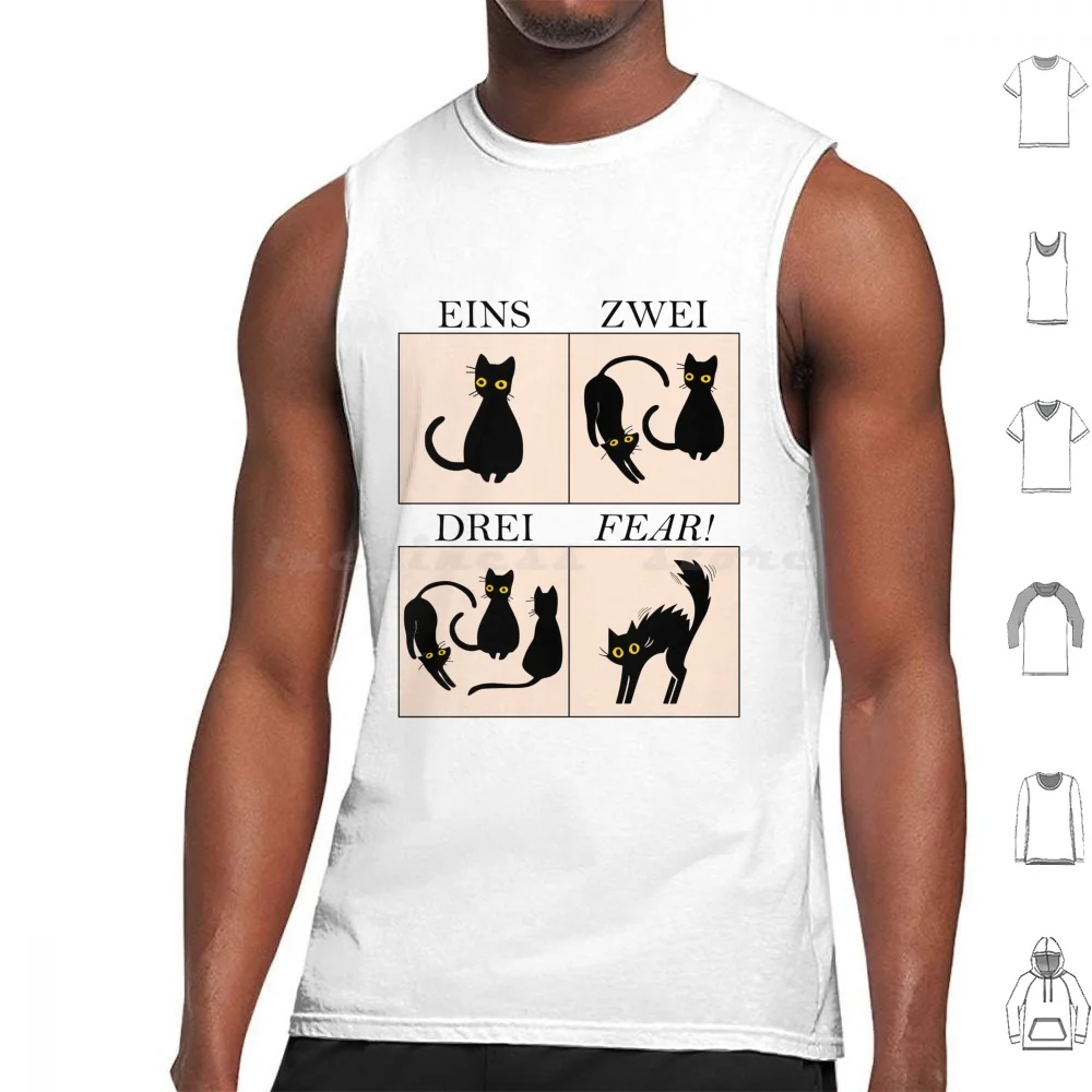 Learning German With Cats : Eins , Zwei , Drei , Fear Tank Tops Vest Sleeveless Deutsch Deutschland Germany German Learn
