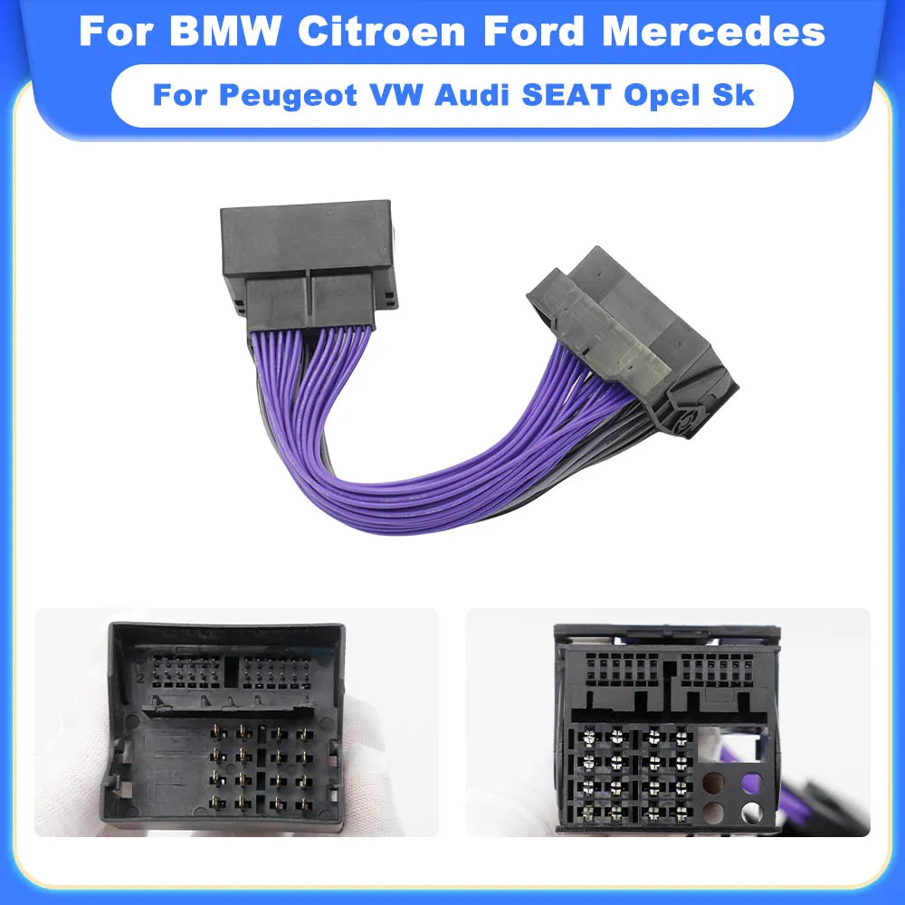 40 Pin Quadlock Extension Adapter Cable Plug Play Wiring Harness for BMW Citroen Ford Mercedes Peugeot VW Audi SEAT Opel Skoda