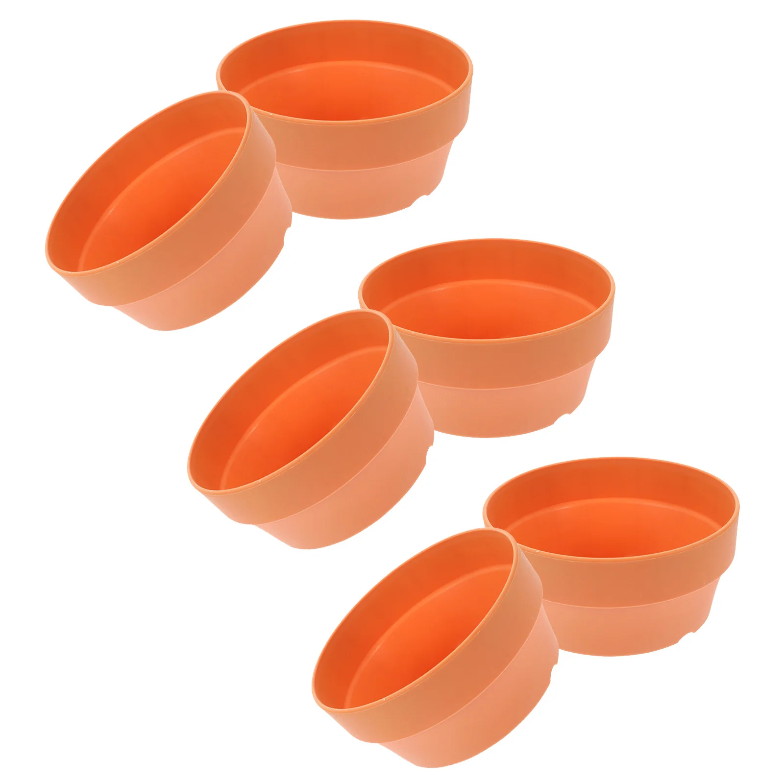 

6pcs Plastic Flower Pots Small Shallow Planters With Drainage Holes For Succulents Indoor Outdoor Garden Decorative Plant
