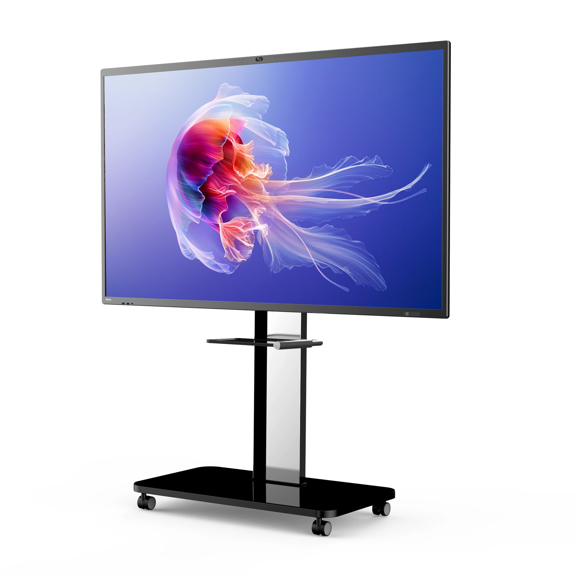 STLF Horionfor 86-105 Inch Television and Smart Board TV Cart with Adjustable Shelf and Locking Wheels  Mobile TV Stand