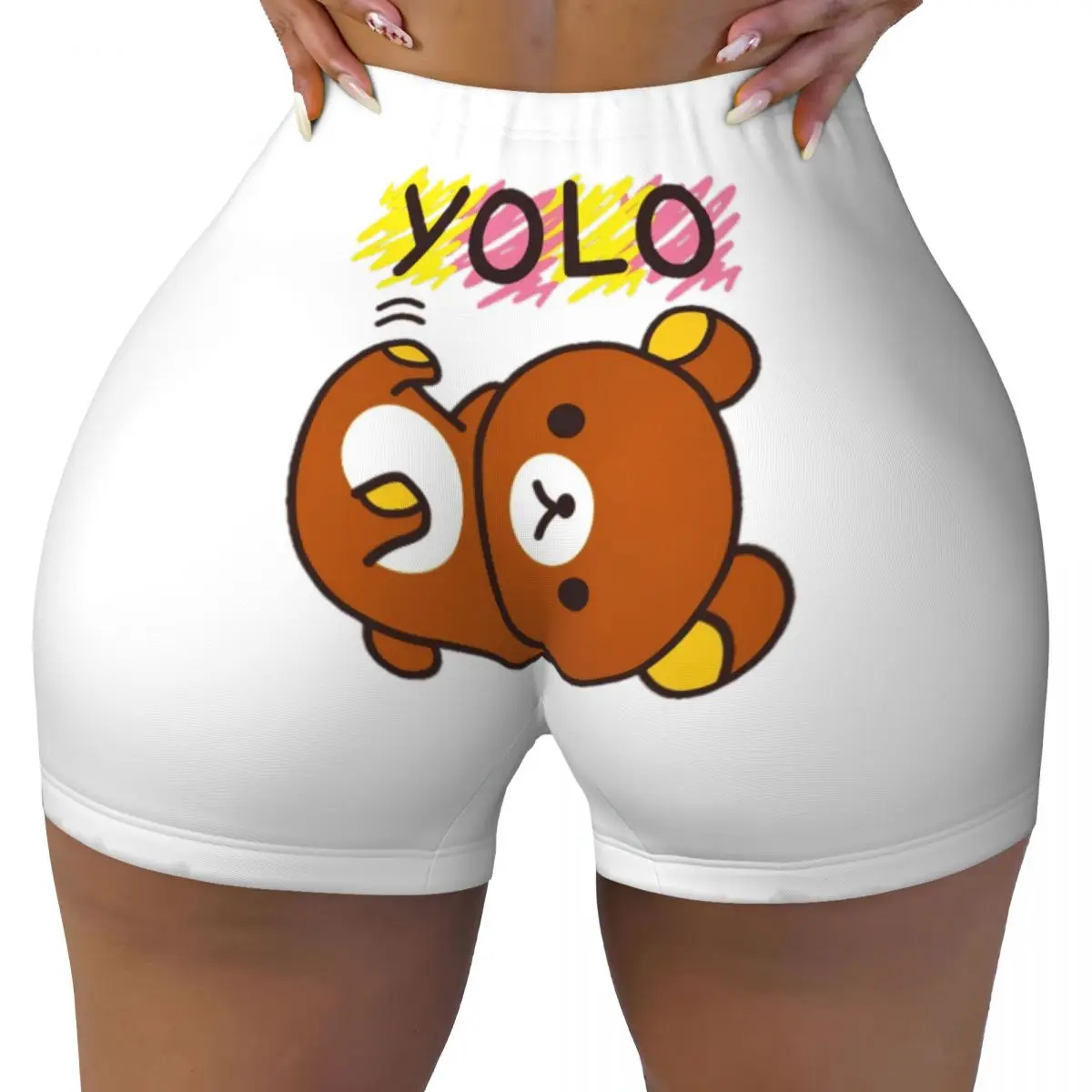 

Rilakkuma YOLO Шорты для йоги Женские брюки для фитнеса и тренировок в тренажерном зале