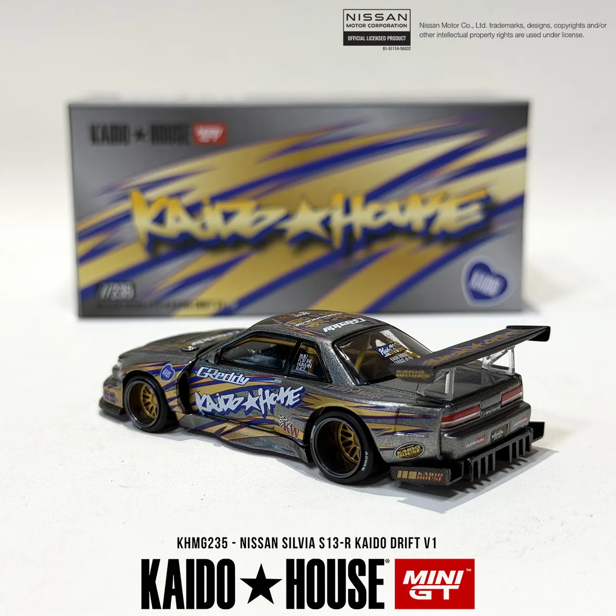Kaido House 1:64 Nissan Silvia S13-R Kaido Drift V1 Matte Grey