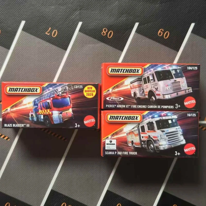 

2025 спичечный коробок, модель автомобиля из сплава, Scania, пожарная машина, Pierce Brosnan, Коллекционная игрушка-автомобиль с радиоуправлением для детей и взрослых