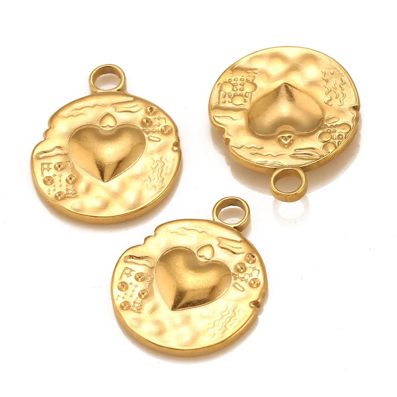 

3Pcs/Lot Stainless Steel Love Heart Charms Pendants for DIY Necklace Bracelet Jewelry Making Handmade Xmas Mother's Day Gifts