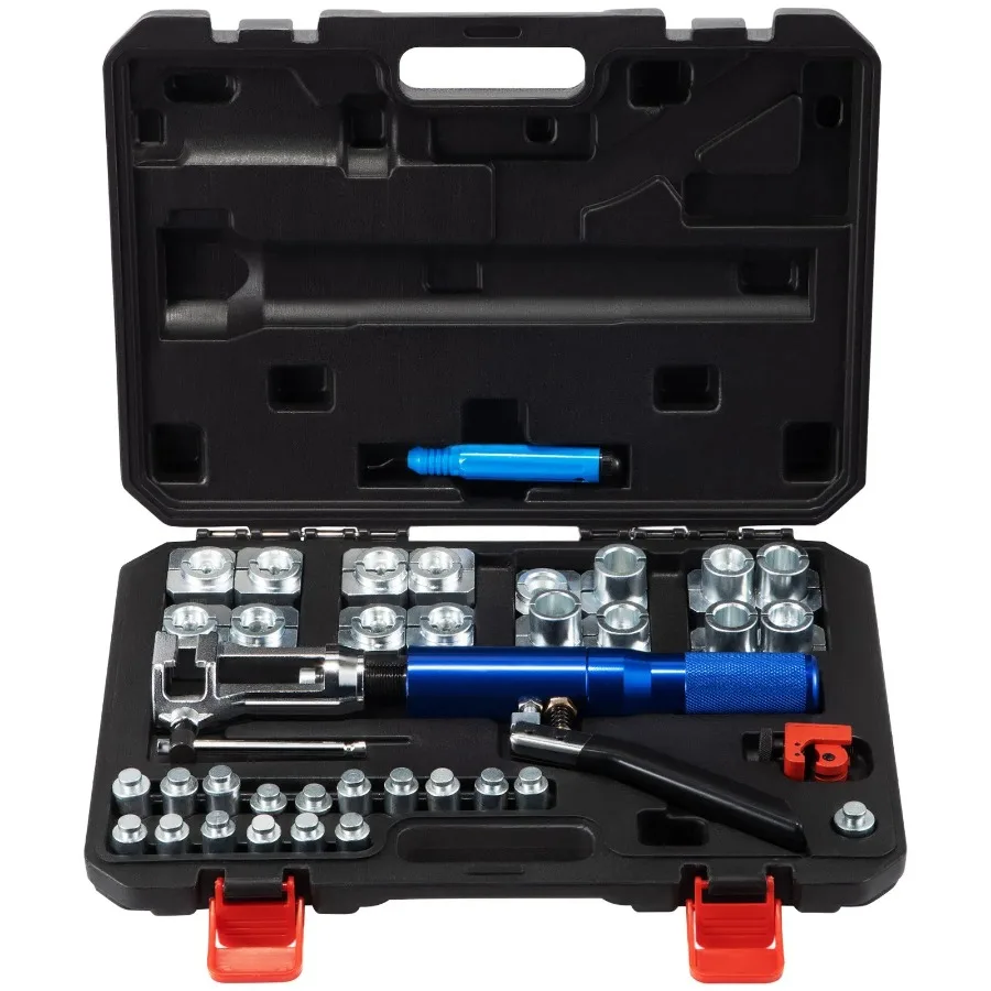 

Hydraulic Flaring Tool Kit 45° Double Flaring Tool Brake Repair Brake Flaring Tools for 3 16-1 2 Brake Flare Tool with Tube Cu
