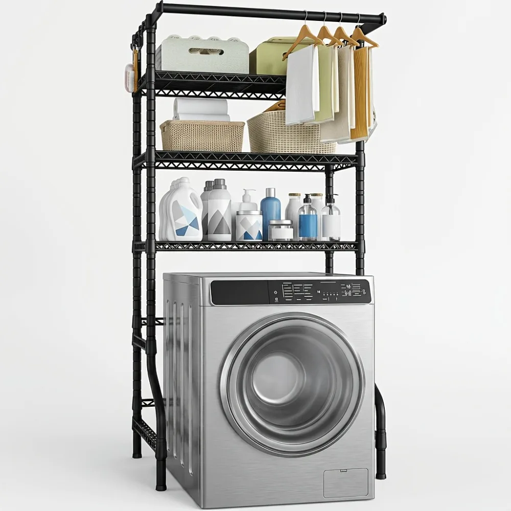 

Heavy-Duty Extra Large Freestanding Clothes Drying Rack | 6-Tier Adjustable Laundry Organizer with Shelves & Hanging