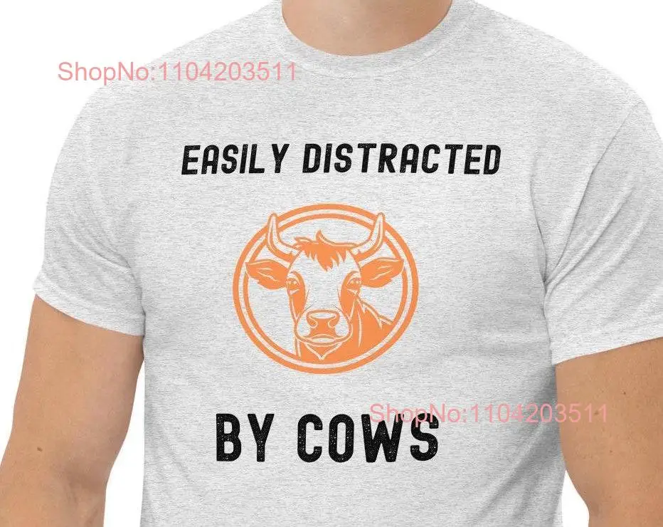 Easily Distracted By Cows T Shirt Cow sublimation Funny lover Farm Animal Love long or short sleeves