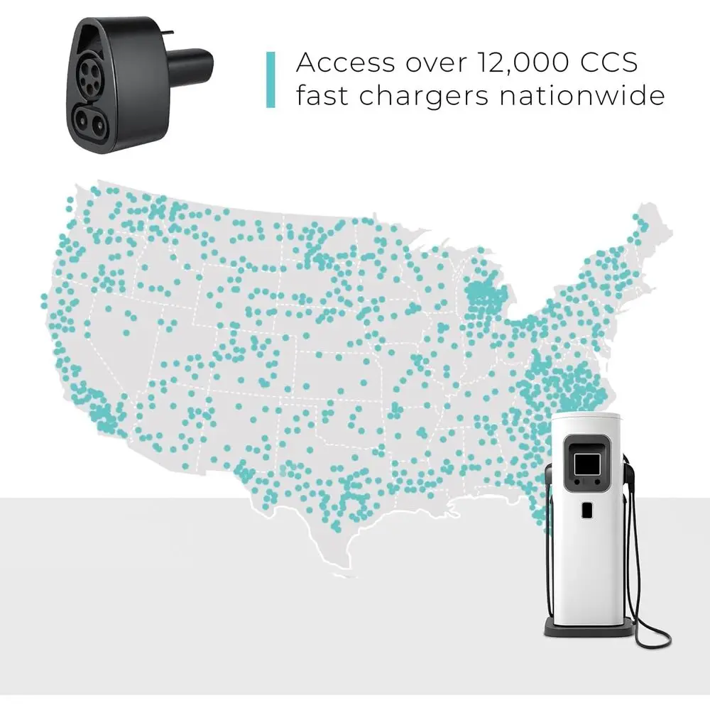 محول CCS إلى Tesla - محول شاحن تسلا 500 أمبير، 500 فولت - متوافق مع جميع موديلات تسلا ومريلات NACS التي تدعم CCS - شاحن سريع DC