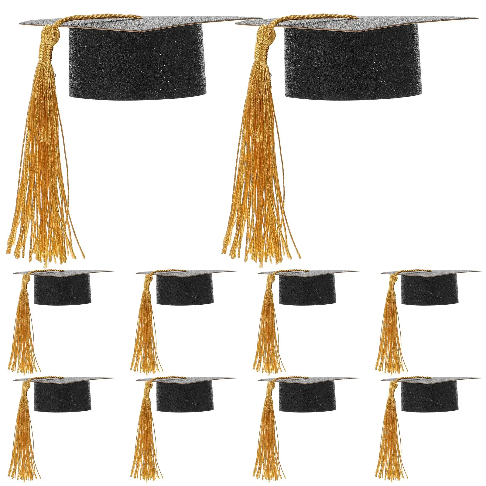 

10 Pcs Graduation Hat Goblet Caps Doctor Cup Set Funny Golden Beverage
