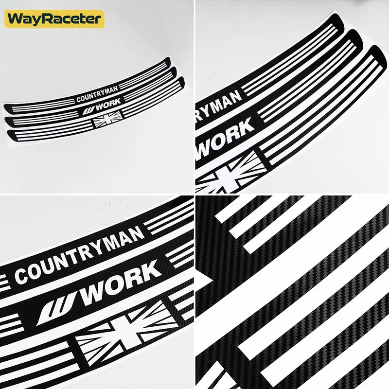 Glossy 5D Carbon Black Vinyl Car Rear Bumper Trunk Load Edge Protector Guard Sticker For MINI Countryman F60 JCW ALL4 2017- 2023