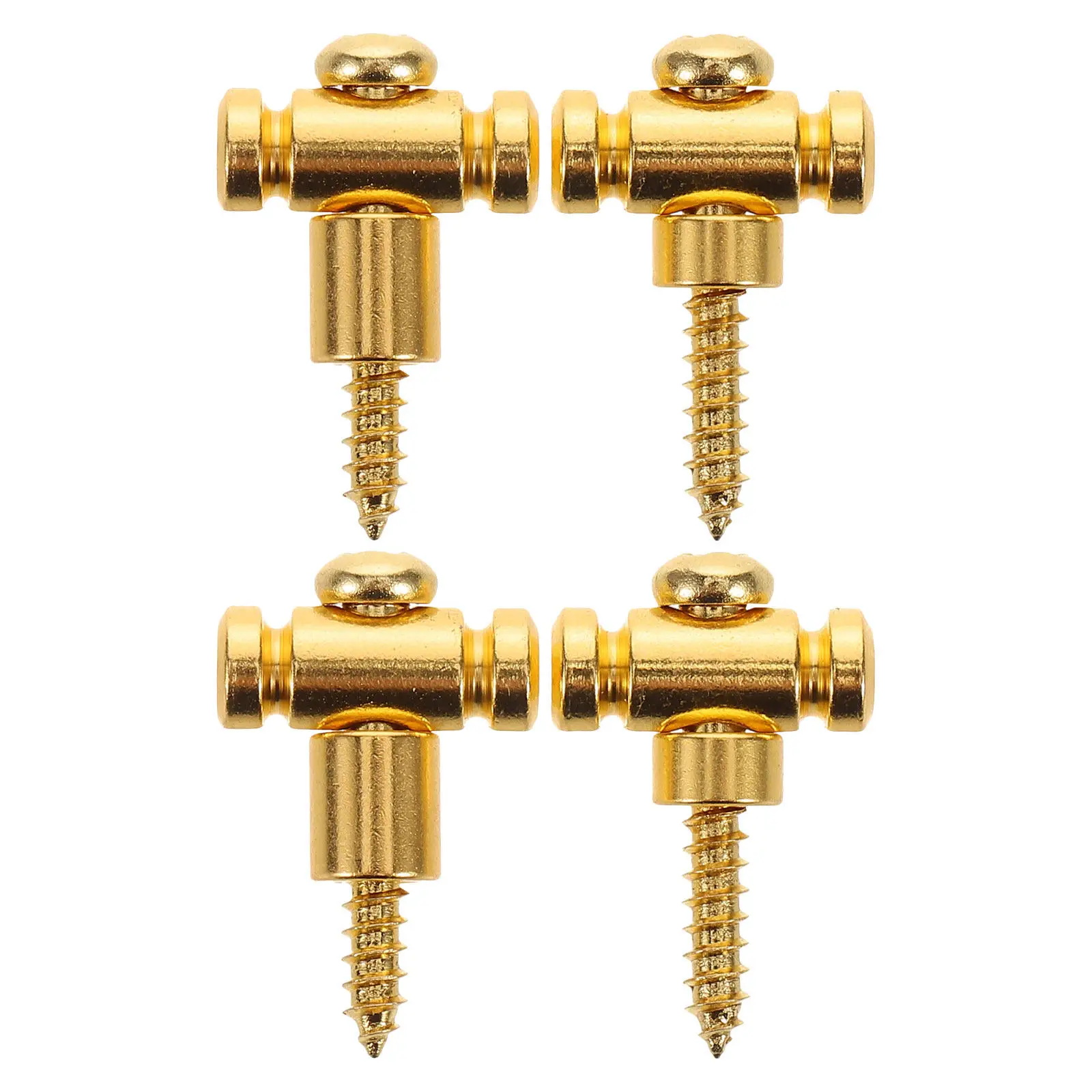 2 Pairs Guitar String Guide Retainers: Brass Roller String Trees for Electric Guitar and Bass Headstock Position Adjustment Part
