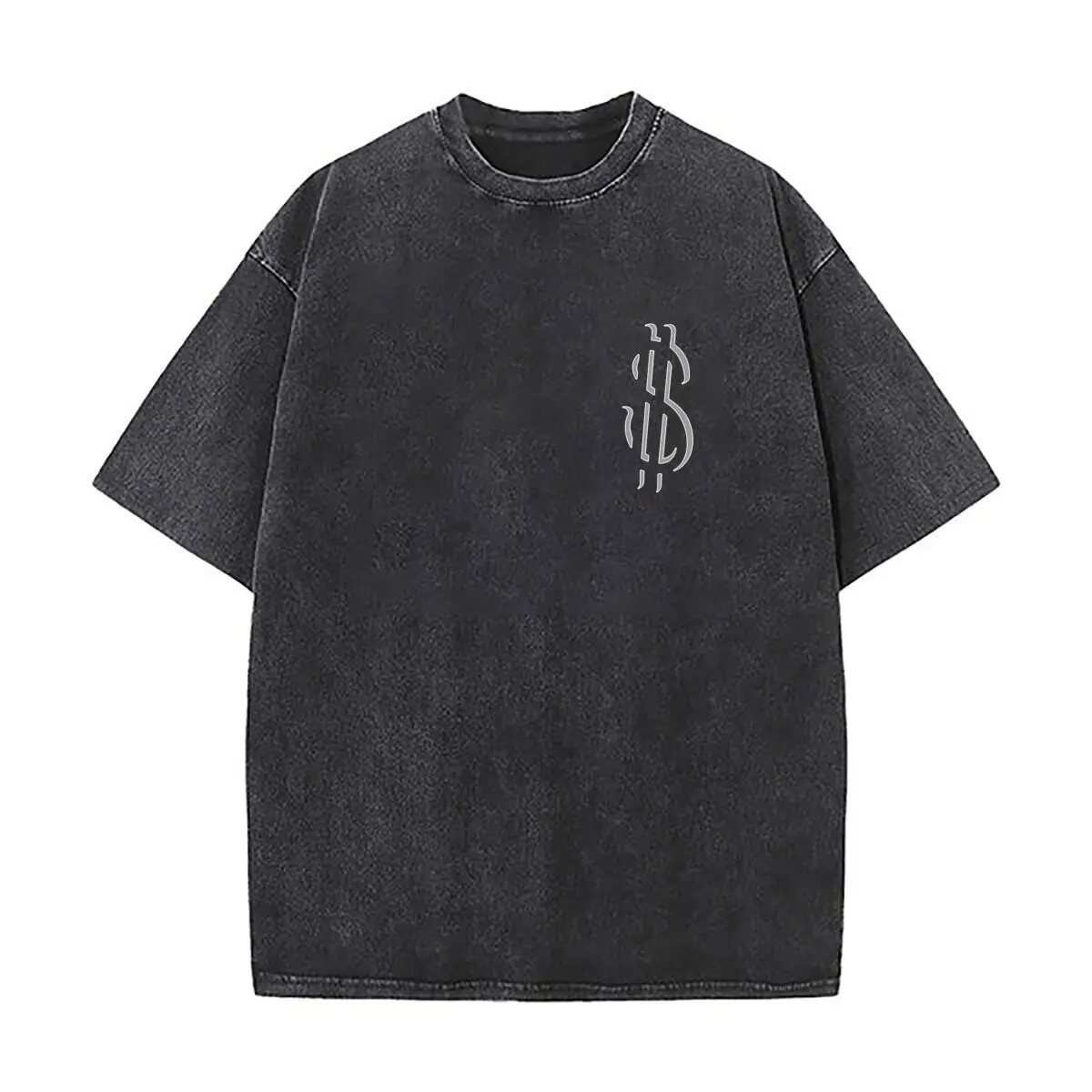 Dollar sign pattern Art Men's Summer T-shirt Cotton Vintage Washed T-Shirts
